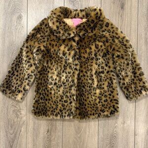 Isaac Mizrahi Kids Leopard Faux Fur Jacket -Snap Closure - 4T